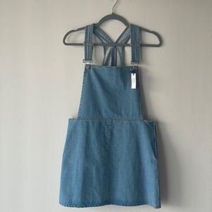 NWOT Topshop Moto Denim Overall Dress 6